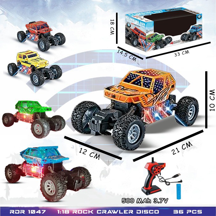 PROMO RDR1086 RDR1047 RC Rock Crawler Lampu Disco Mainan Anak Mobil Mobilan Remote Control RADAR