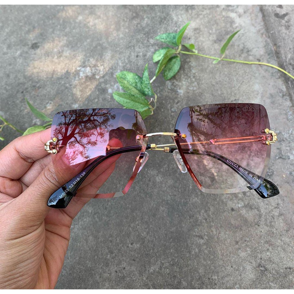 Kacamata Sunglases Wanita Kacamata Fashion Wanita Gucci A653-MERAH GRADASI