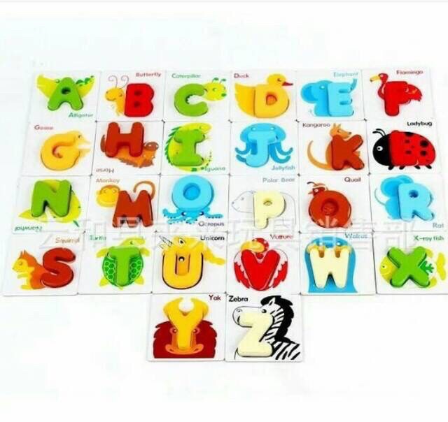 british Wooden puzzle alphabeth - mainan edukasi anak - hadiah anak cewek cowok