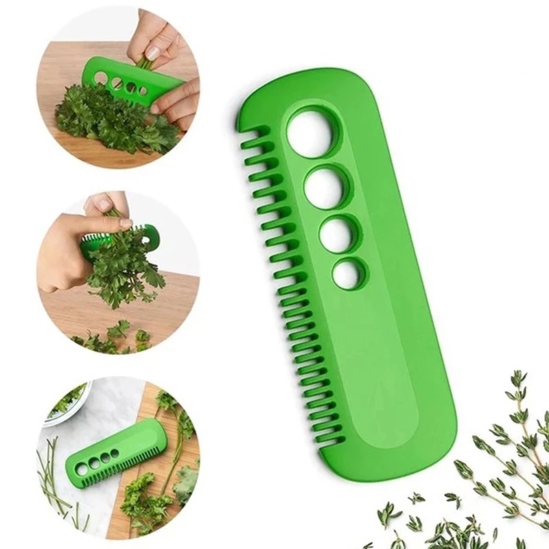 1Pc Multi-function Plastic Herb Leaf Stripping Tool / Manual Vegetable Fruit Leaves Stripping Comb / Kitchen Gadget