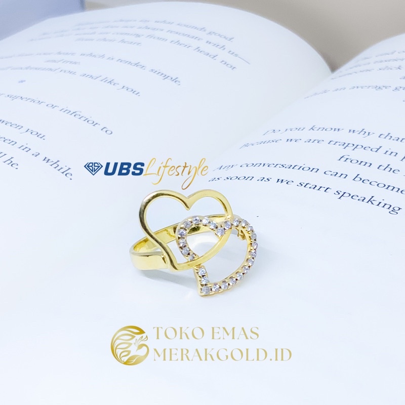 Cincin Emas Asli Hati UBS Edition Kadar 375