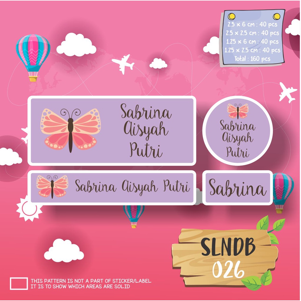 

stiker label nama anak waterproof ballerina kartun lucu owl SLNDB 026