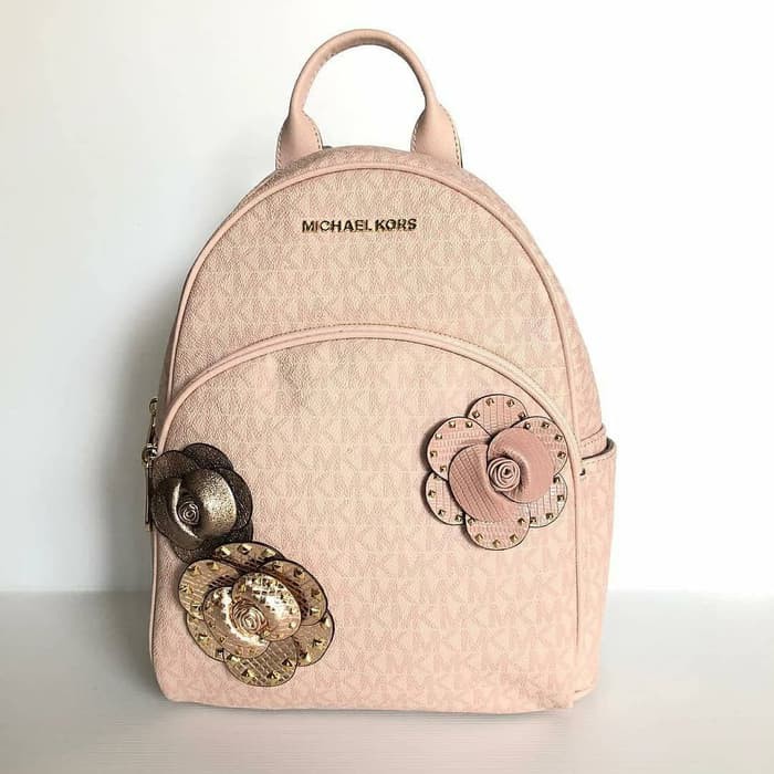 Tas Ransel Michael Kors Original MK Abbey Medium Backpack Sign Ballet