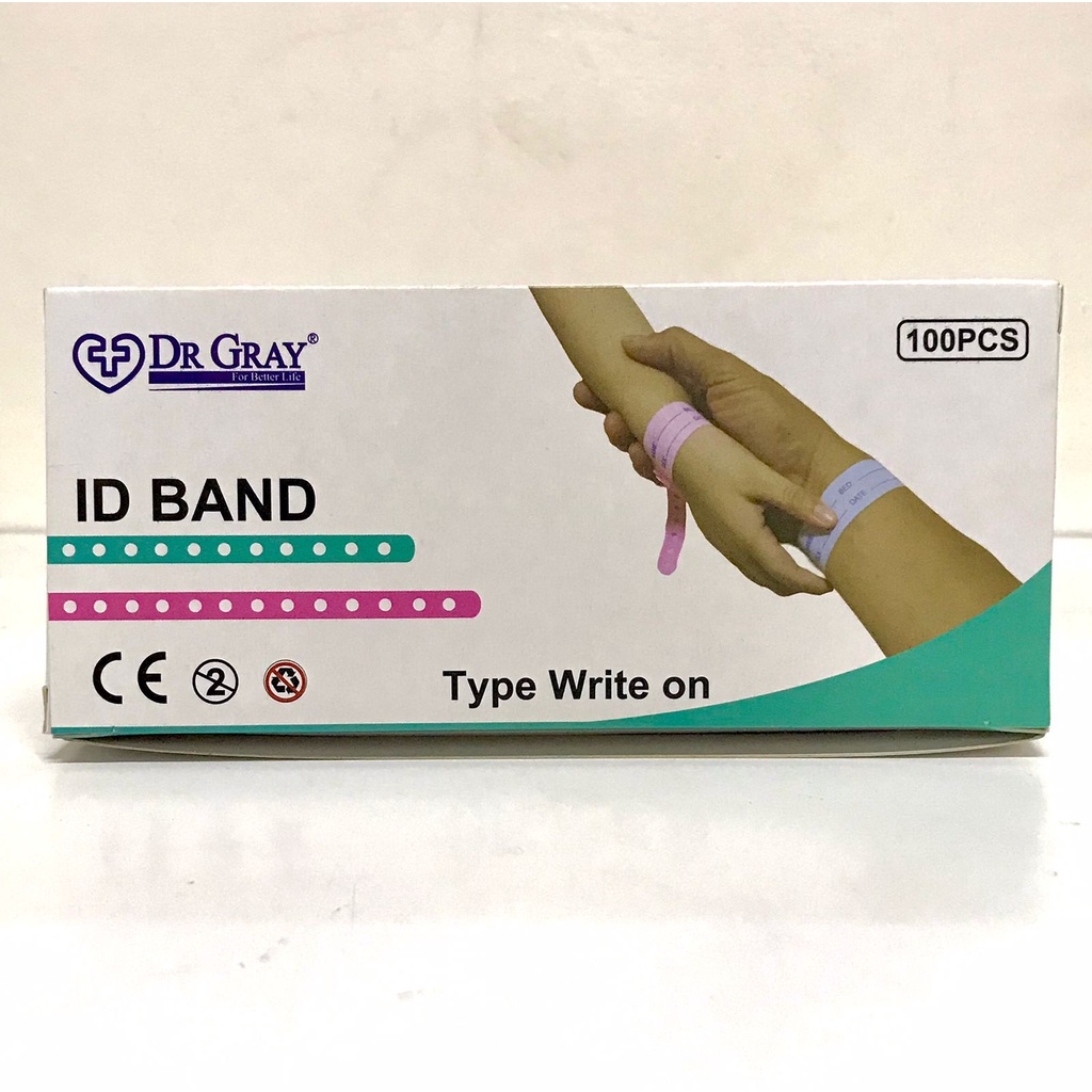 DR GRAY Gelang pasien Gelang rumah sakit opname bracellet ID Band hospital band Isi 100