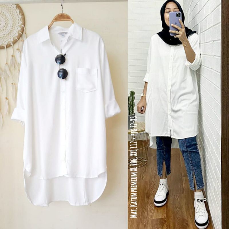 Tunik putih polos