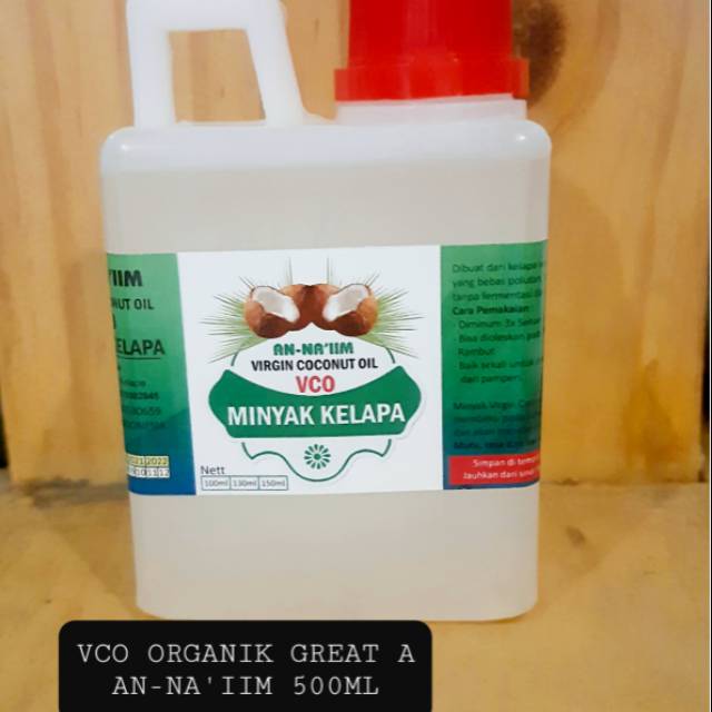 

DIET KETO VCO ORGANIK GREAT A 500ML,VIRGIN COCONUT OIL /MINYAK KELAPA MURNI