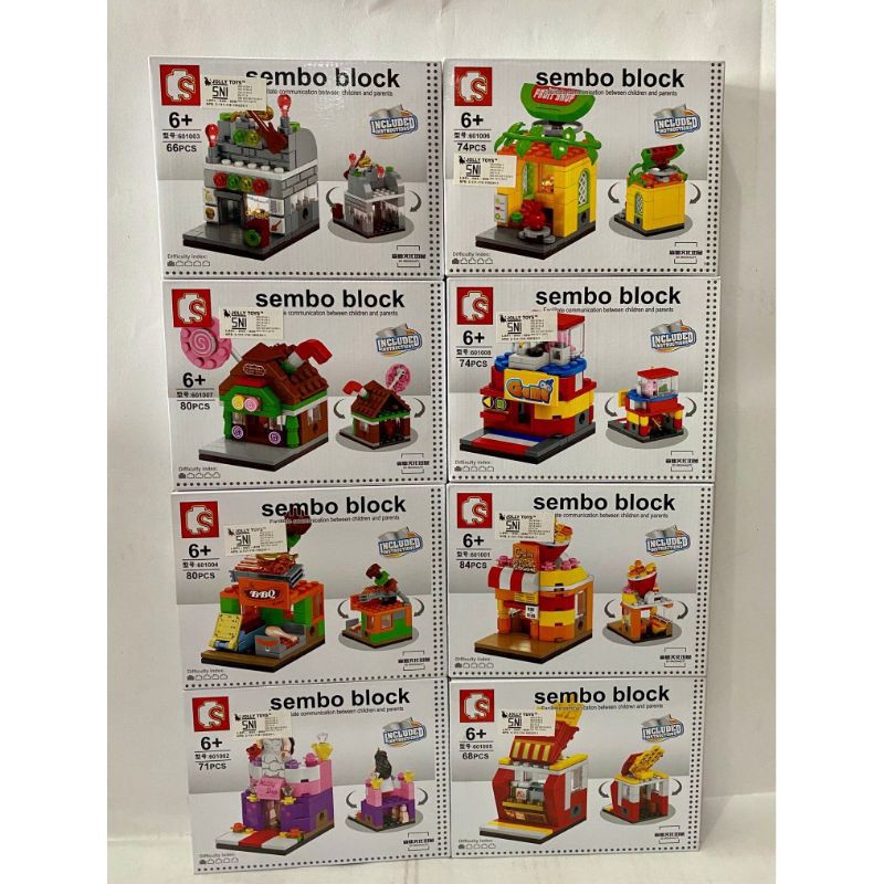 Bricks Block Sembo Mini City Food Store 8in1 601001