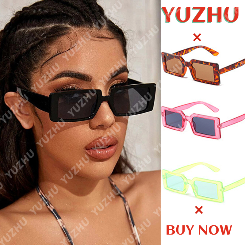 (YUZHU) COD Shades Sunglasses Fashion Aksesoris Unisex Square Sunnies Studios Aesthetic Shades Kacamata untuk Wanita Perlindungan UV400