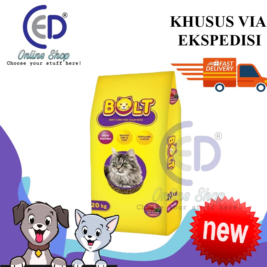 MAKANAN KUCING BOLT TUNA DONAT 20KG ( KHUSUS VIA EKSPEDISI )