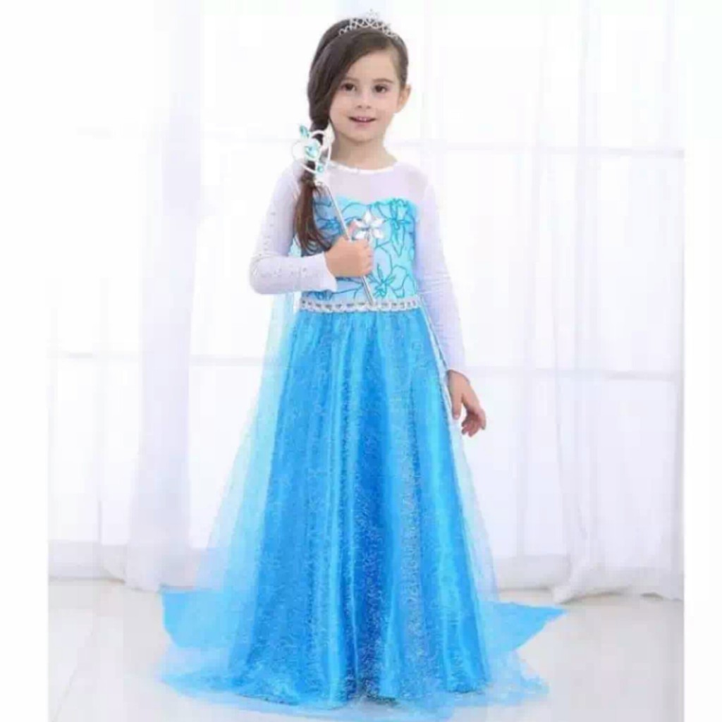 BISA COD | baju frozen anak perempuan gaun frozen anak baju frozen gaun pesta anak perempuan KE67