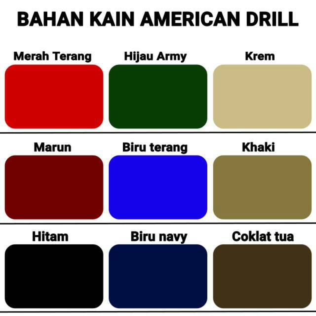 Grosir Bahan Kain Catton American Drill Katun Harga Per Yard 90cm Shopee Indonesia