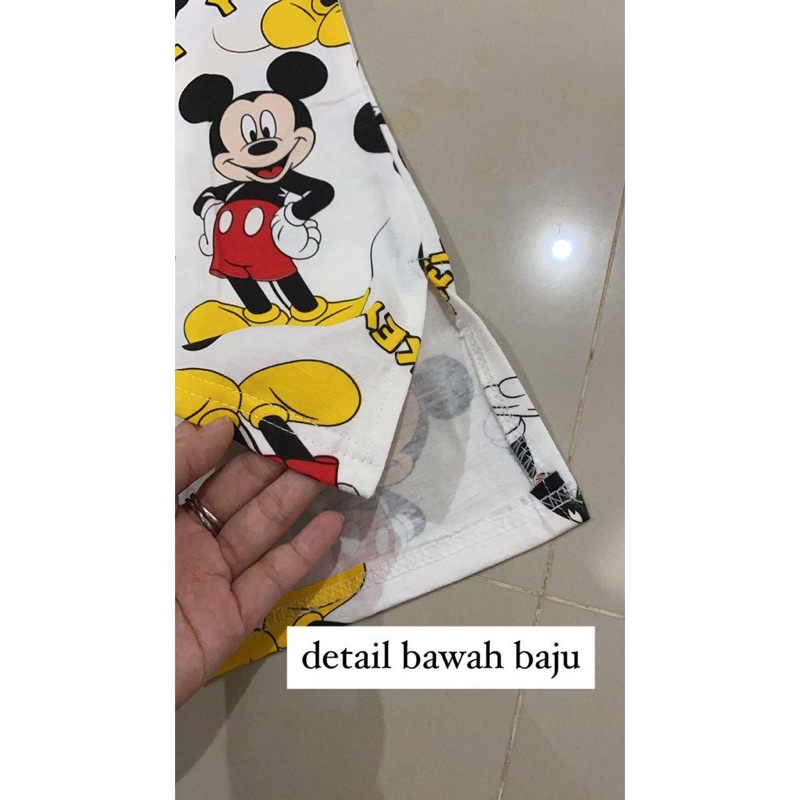 Oversize Tee Tshirt Wanita Motif Mickey Berdiri 1