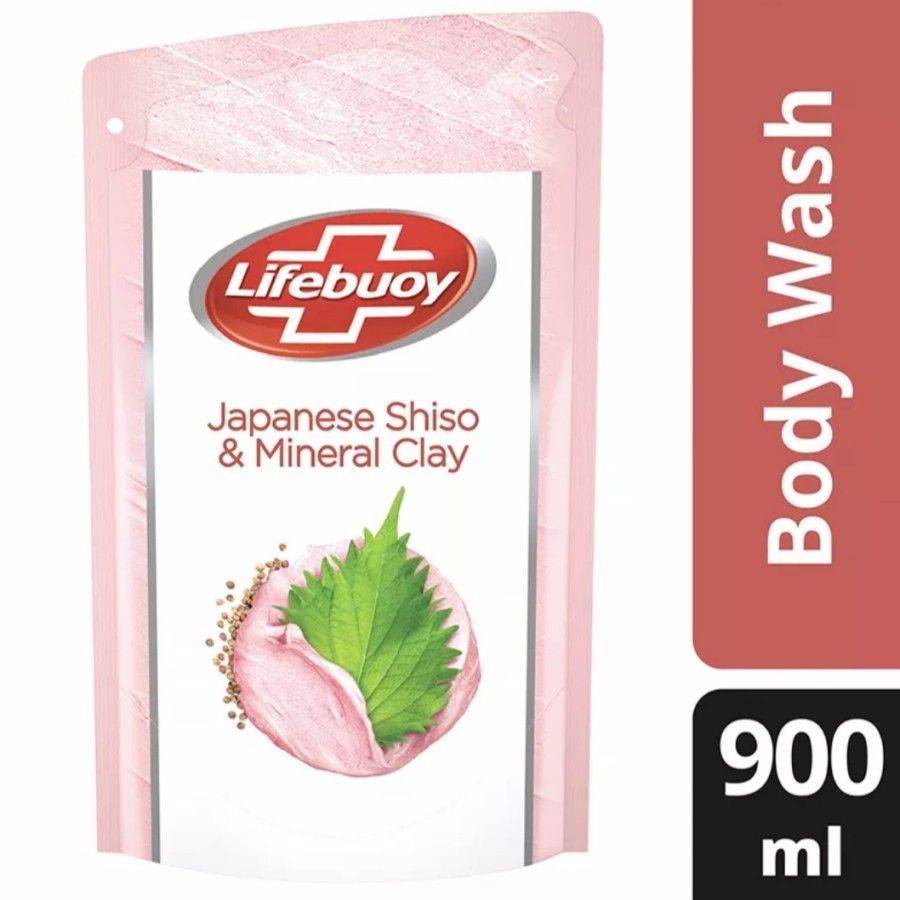 Lifebuoy Body Wash Liquid Shiso & Mineral Clay Refill 900ml