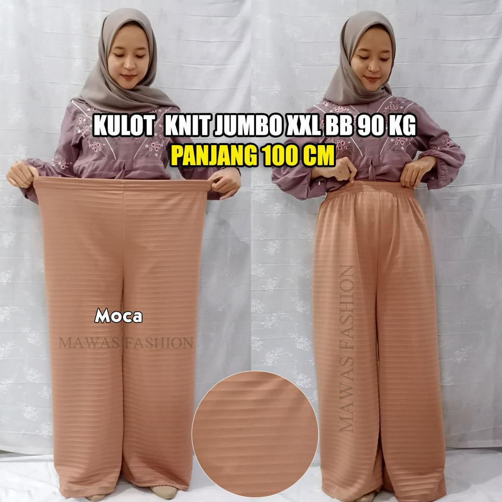 kulot knit jumbo xxl bb 90 kg - celana knit highwaist big size