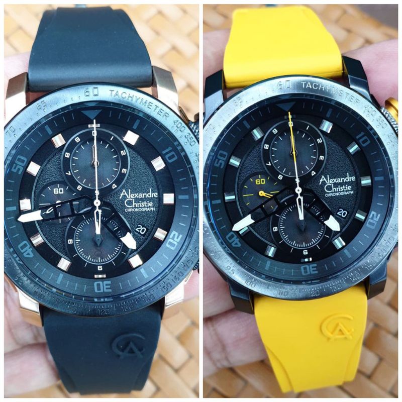 Alexandre Christie Original AC6565 Jam Tangan Pria Tali Karet