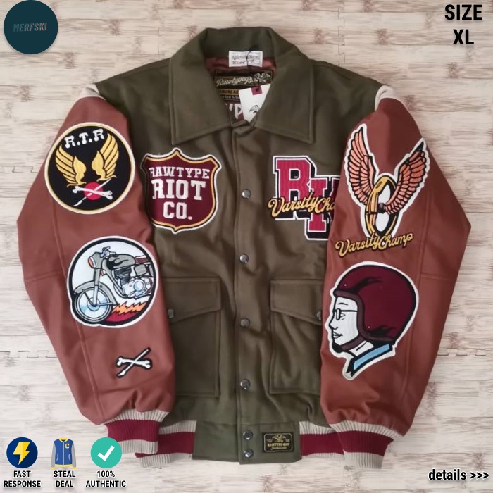 Jaket Raw Type Rawtype Riot RTR Varsity Champ RK Ridwan Kamil BNIB Size XL