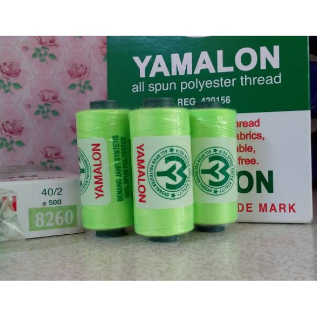 Benang jahit yamalon hijau stabilo