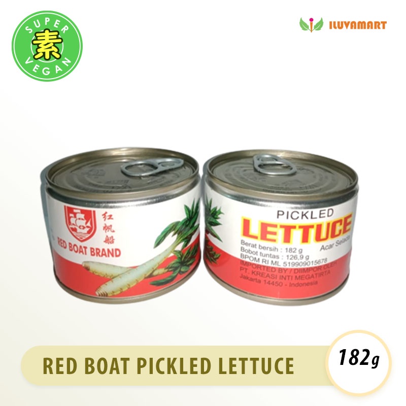 

RED BOAT BRAND Pickled Lettuce 182gr Acar Selada Chaisim Kaleng