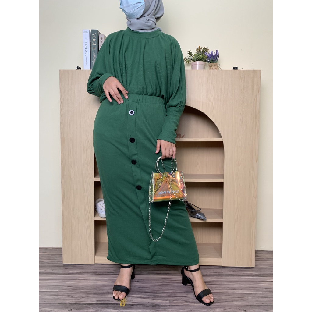 HOPYLOVY JUMBO Setelan Wanita Kekinian Mango Knit Set Anya Jumbo