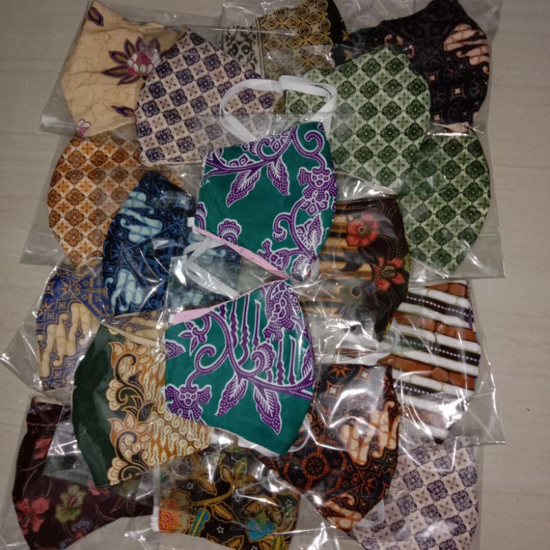 masker batik 2 ply dewasa , handloop dan erloop