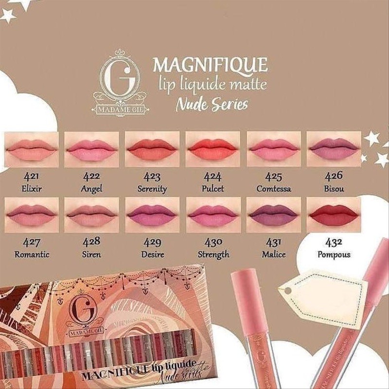 Madame gie magnifique lipcream matte nude series -- lipmatte madame gie nude series