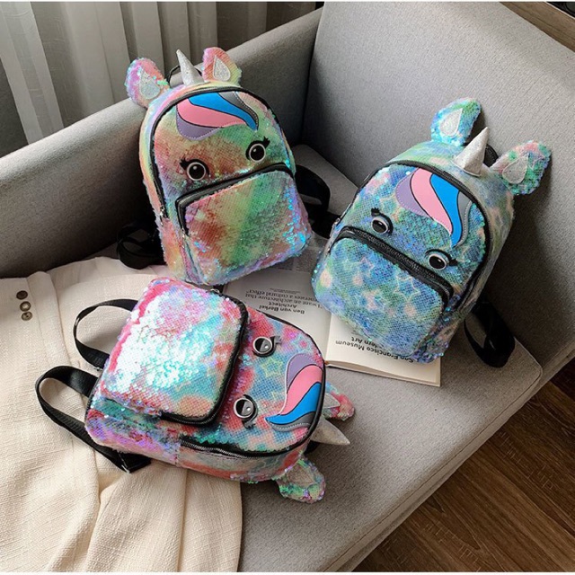 Tas Ransel Sequin Shiny Unicorn TRU029 tas backpack anak perempuan