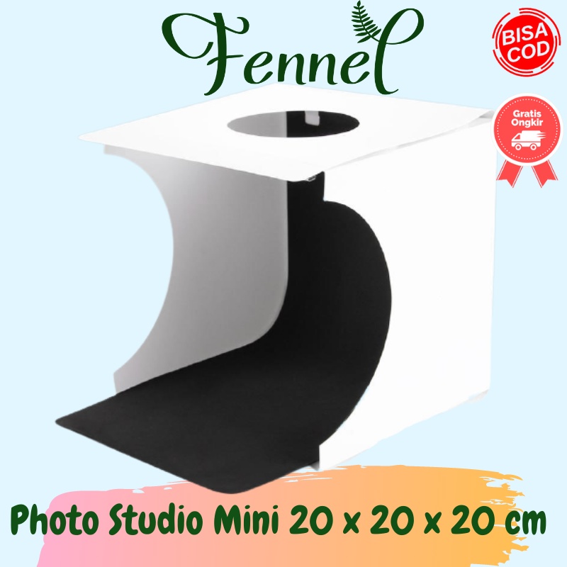 Photo Studio Mini 20x20x20cm Soft Box Photo Box dengan Lampu 2 LED