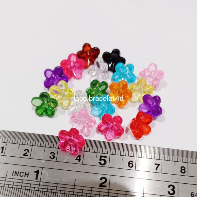 Mute / Manik Manik Bunga Warna Bening Kecil (Ukuran 1cm)