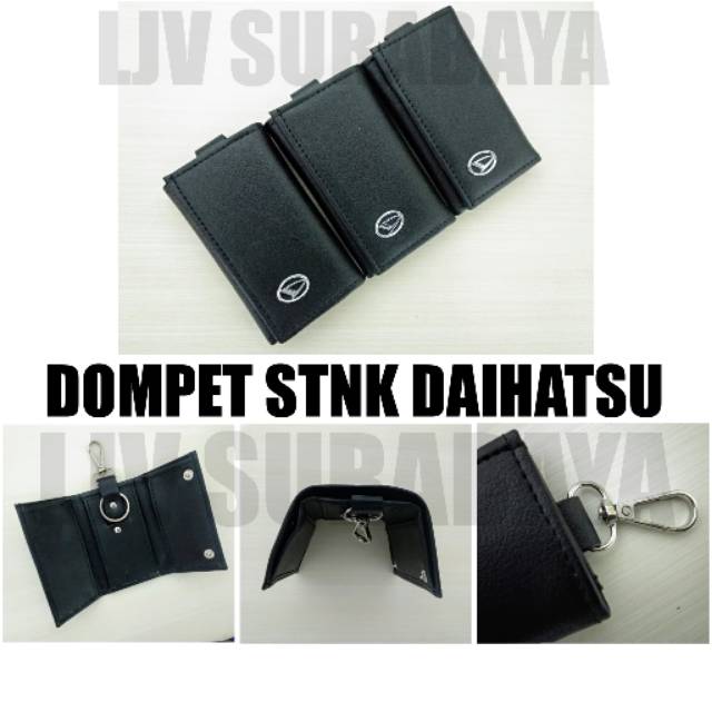 Dompet Kulit STNK dan gantungan kunci logo mobil Daihatsu