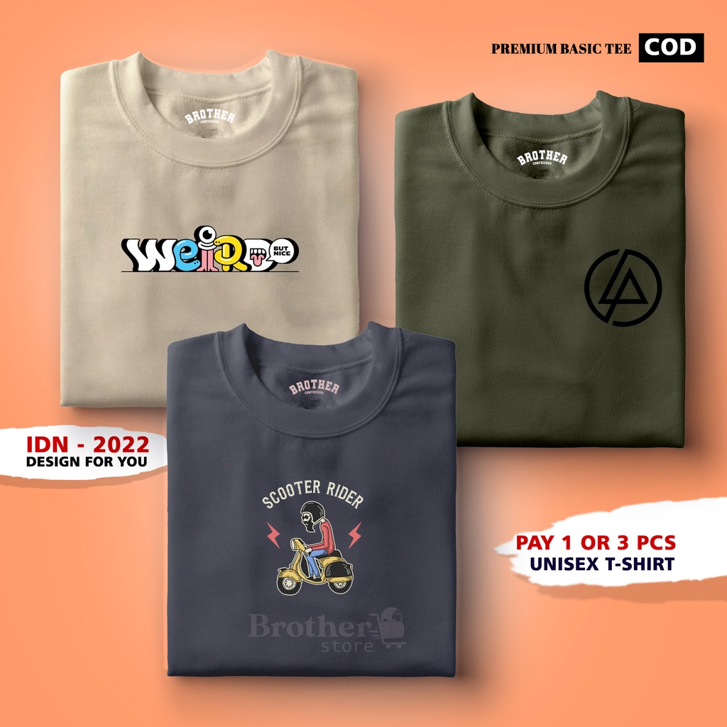 BUY 1 OR 3 PCS ( PROMO COD ) BROTHER STORE / Kaos Distro100% Catoon Combed 30s / ArticelWSL