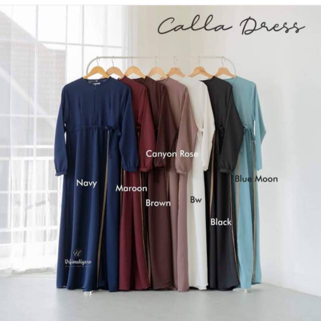 CALLA DRESS By URFIMUTIYARO Gamis syari polos anggun