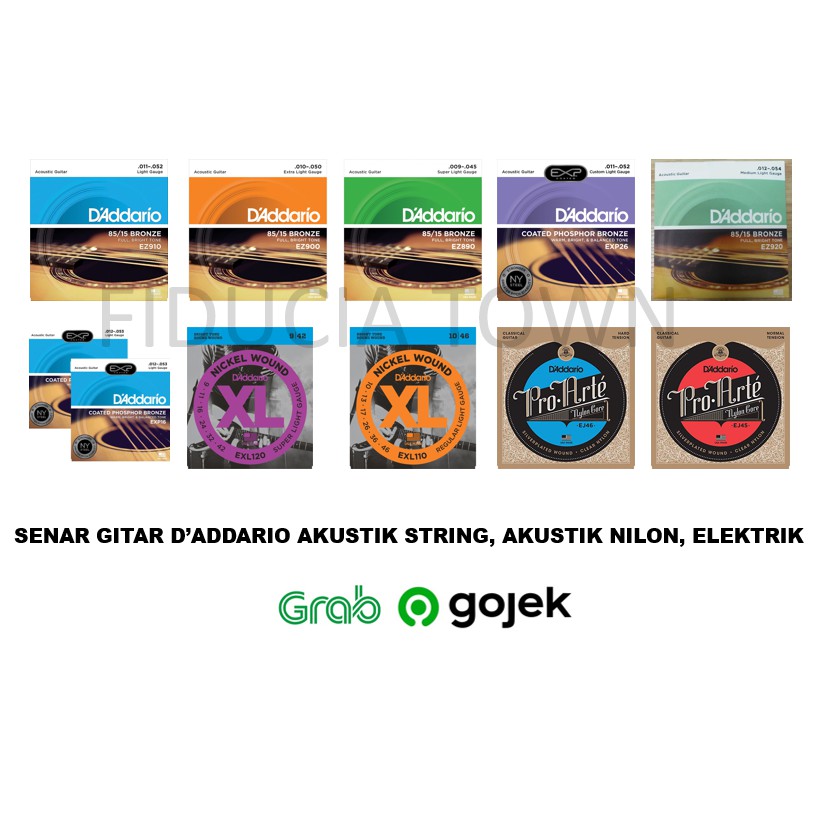 BEST SELLER Senar Gitar 1 Set D'Addario Daddario Akustik Nilon String Elektrik Lengkap