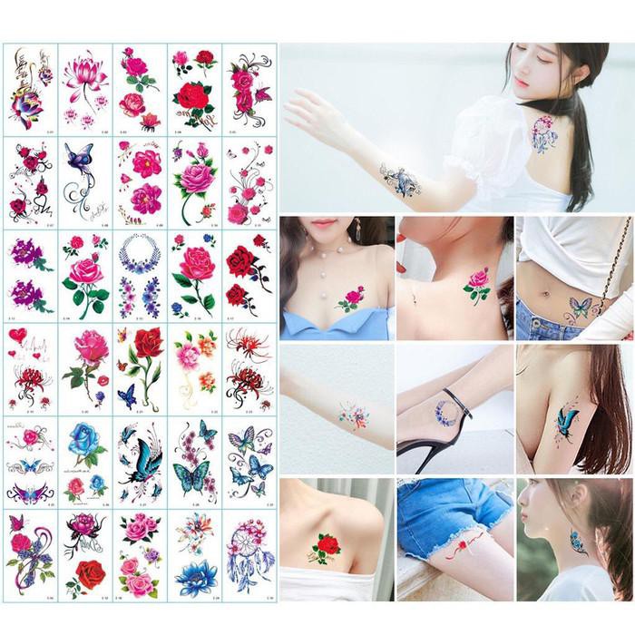 Paint Kit / 30 Pcs Tatto Temporary - Tato Temporer - Tato Sementara - Tato-Bunga Murah Meriah