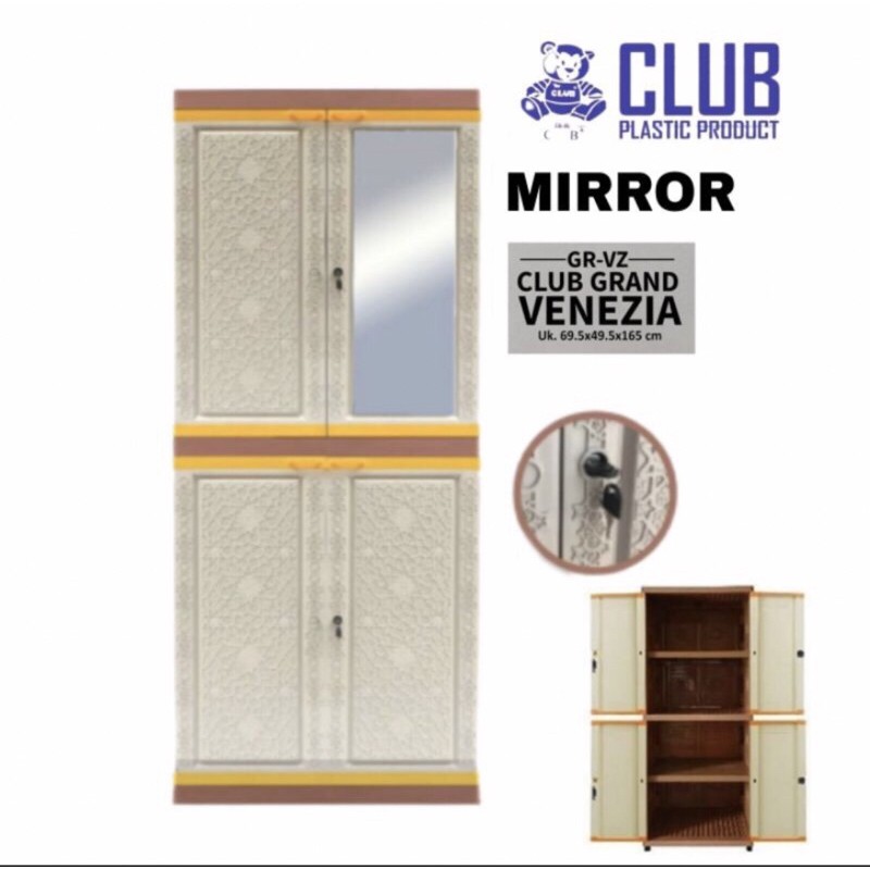 Lemari Plastik Kaca 4 Susun CLUB - VINEZIA MIROR