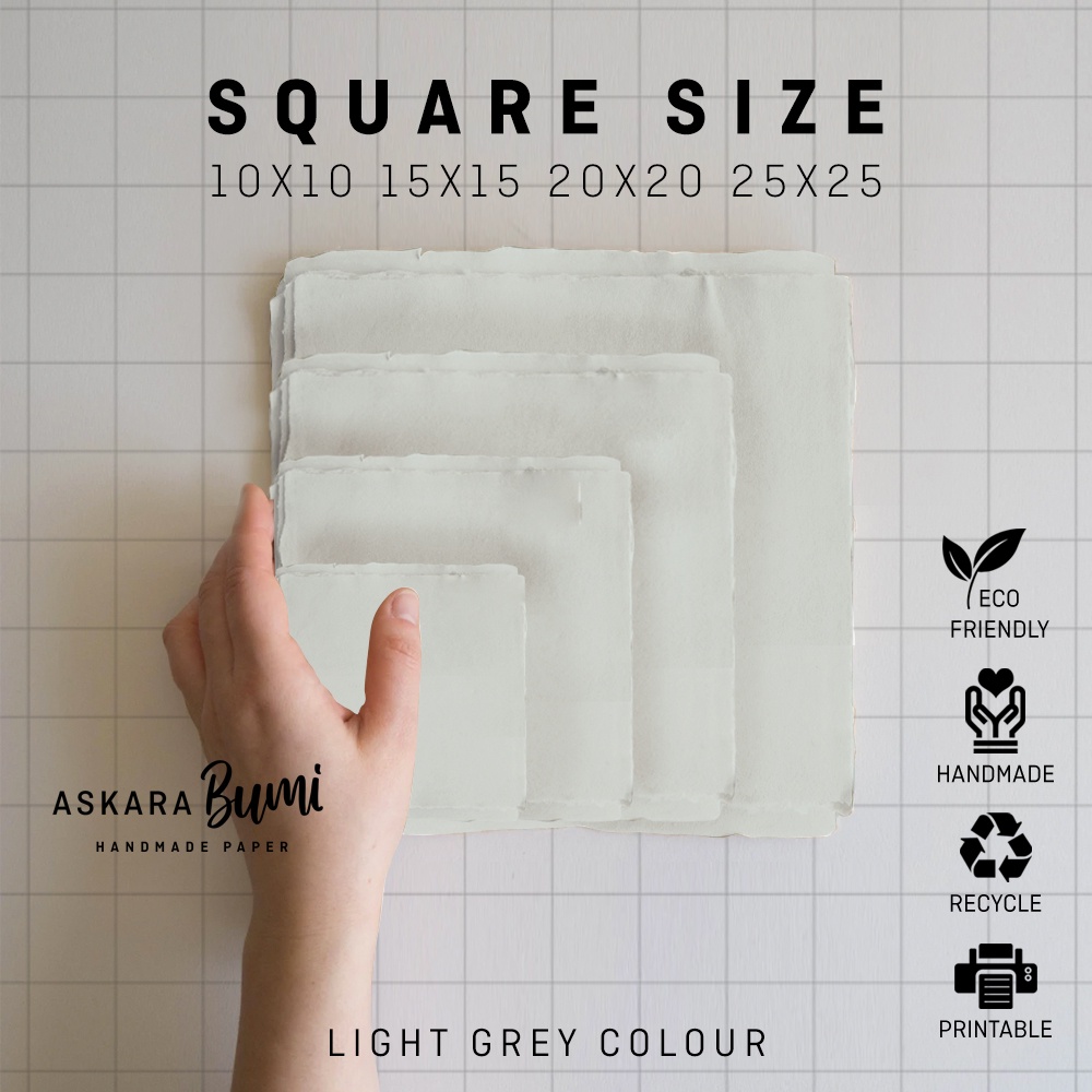 

Kertas Daur Ulang // Handmade // Ramah Lingkungan // eco friendly // Light Grey-Square
