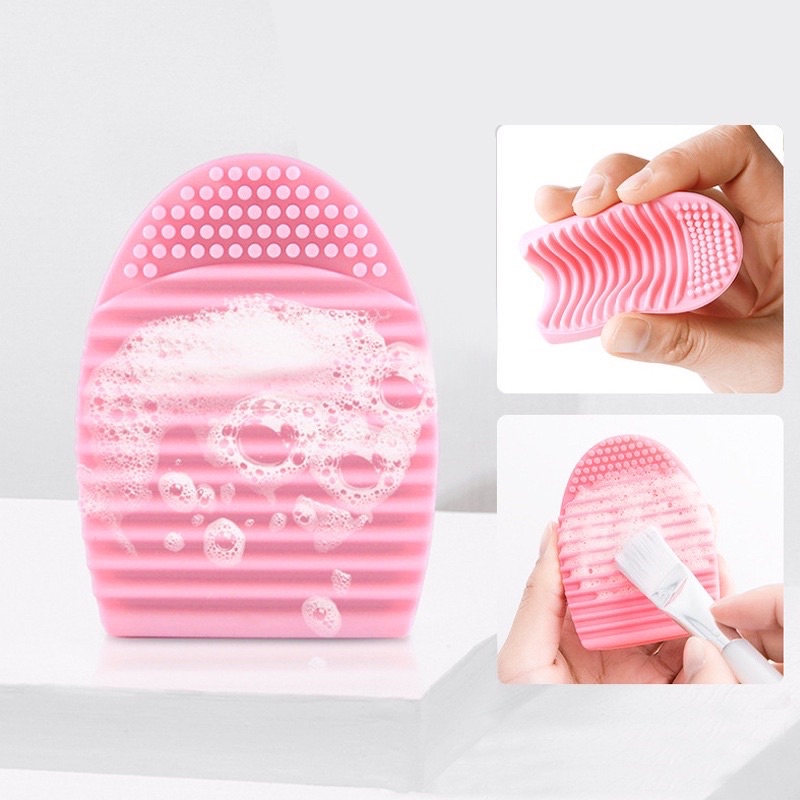 Brush Egg Pad silikon pembersi kuas make up