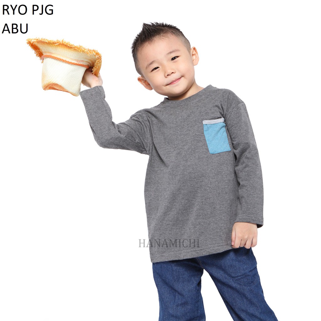 Hanamichi RYOPJG Baju T Shirt Kaos Anak Basic Murah Lengan Panjang