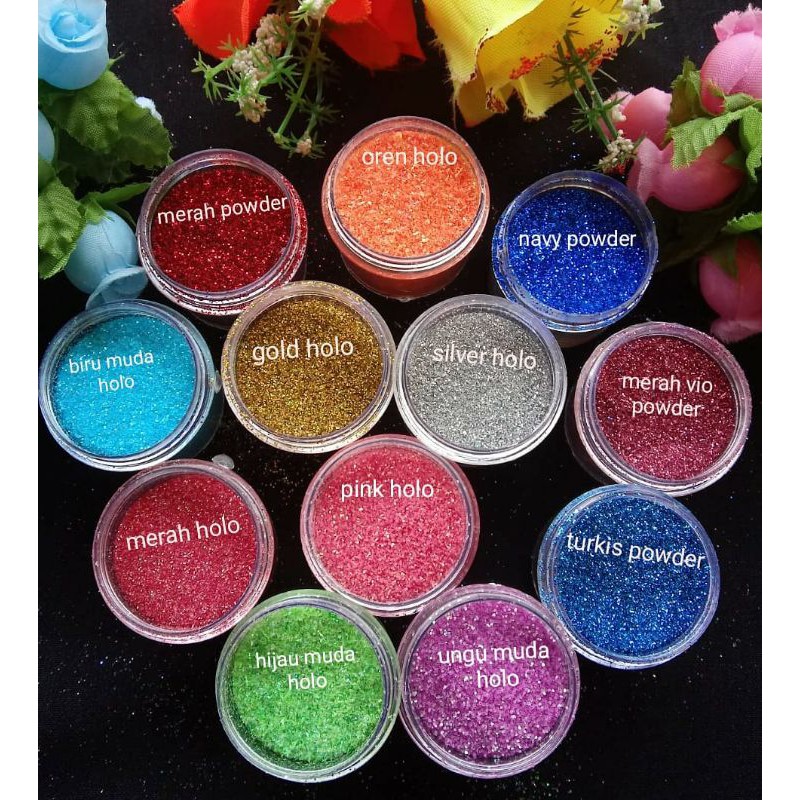 Jual gliter hologram / gliter nude / gliter powder / gliter henna ...