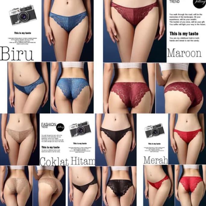[[BISA COD]] Lace Panty Brief Gstring Thong Pakaian Celana Dalam Wanita Undies