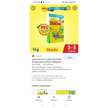 

Susu Dancow 1kg 3+ madu