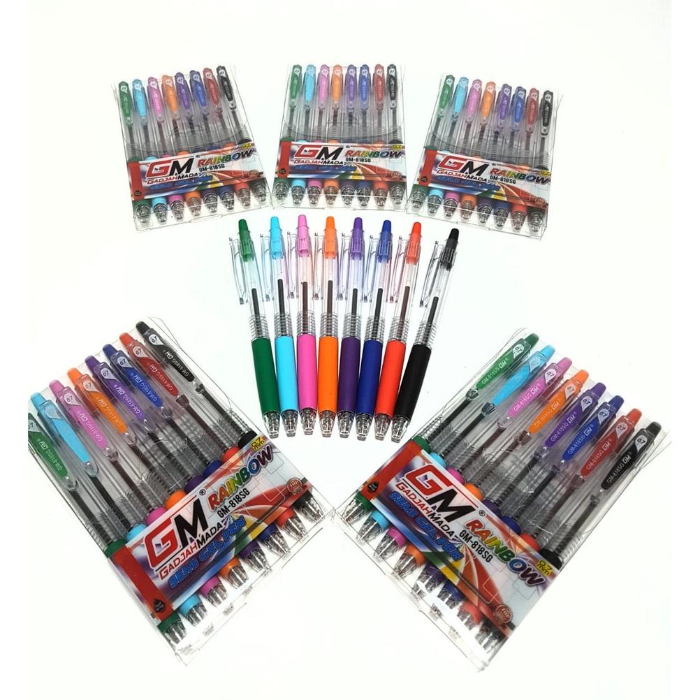 

Grosir ( 5Packs/40Pcs ) Pulpen Semi Gel Pen Gadjah Mada Gm-818Sg