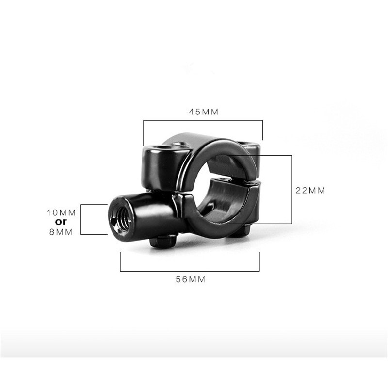 2 Pcs 8 Mm/10 Mm Universal Sepeda Motor 7/8 &quot;(22 Mm) Menangani Kaca Spion Mount Holder Adaptor Adaptor Clamp Holder Bracket