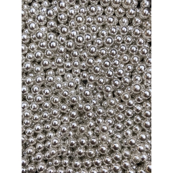 

metallic silver pearl sprinkles mutiara silver hiasan kue