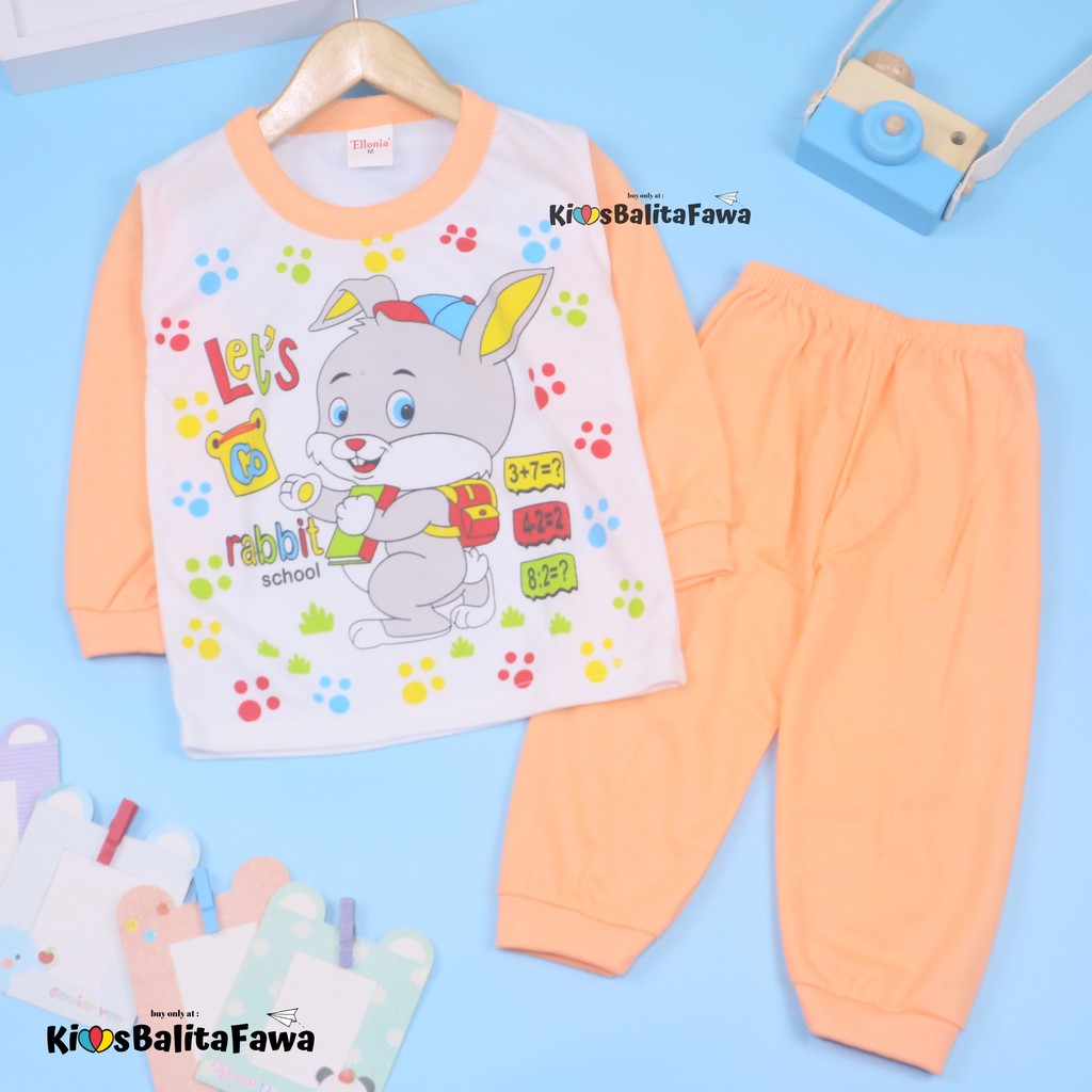 Piyama Kaos Kartun Uk. 3 Tahun / Piyama Anak Baju Tidur Babydoll Setelan Kaos Lengan Celana Panjang