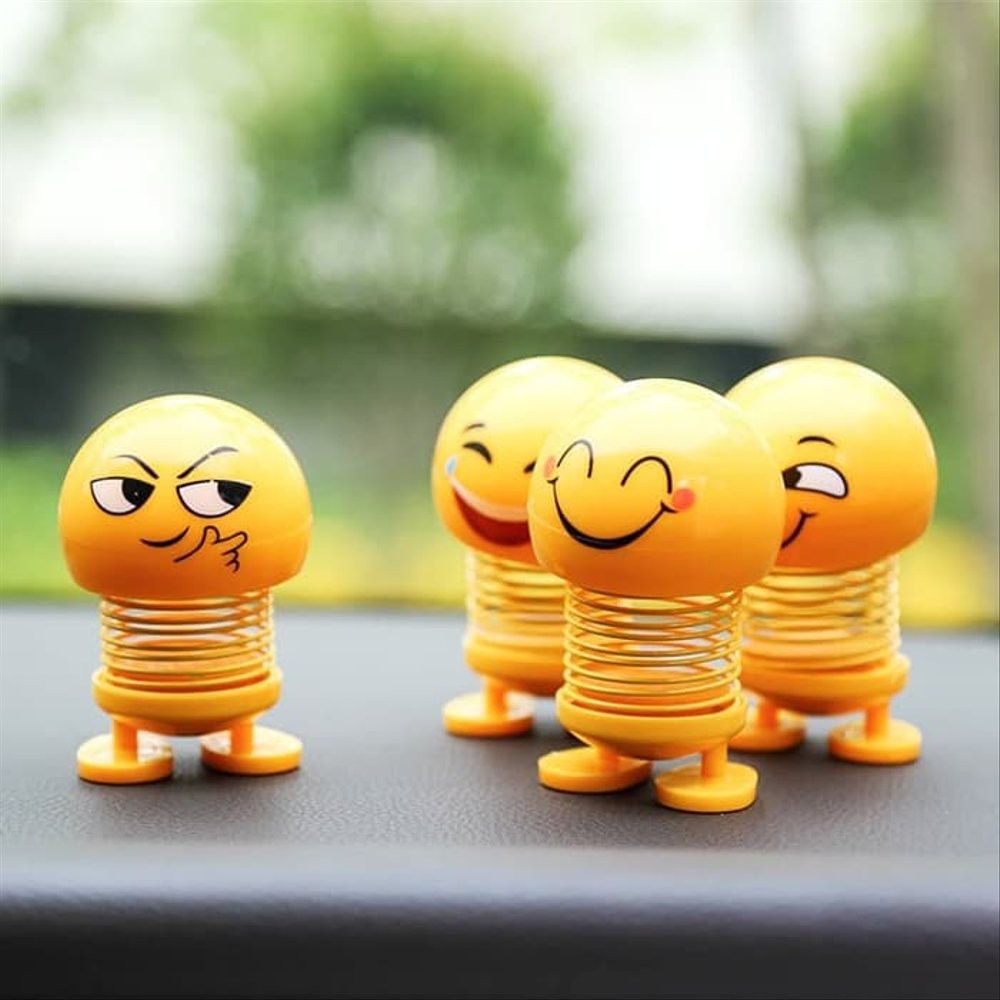 BONEKA PER GOYANG EMOTIKON MAINAN EMOJI LED MOBIL MOTOR AKSESORIS INTERIOR EMOTICON MOBIL