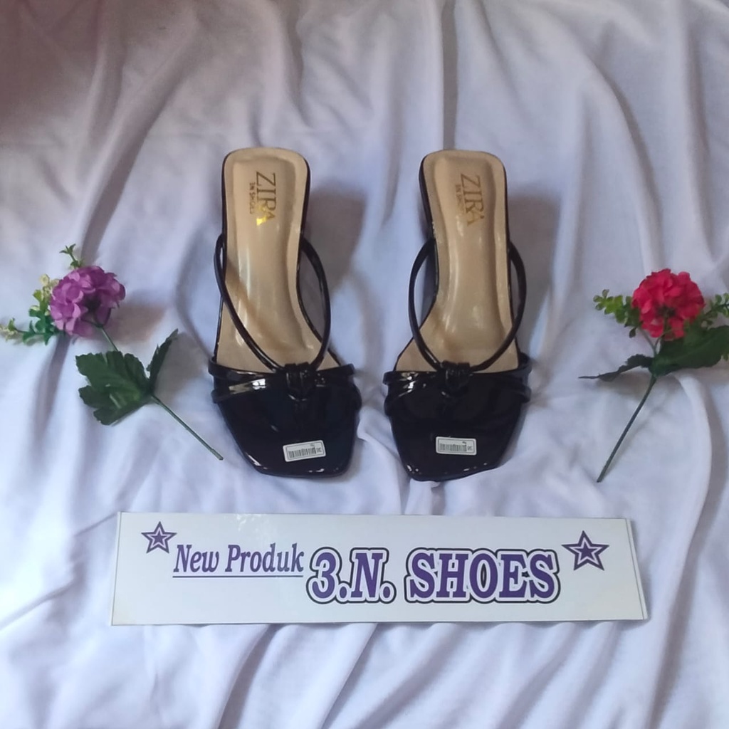 SANDAL HEELS WANITA PEREMIUM HAK TAHU 5CM TALI JEPIT N 35