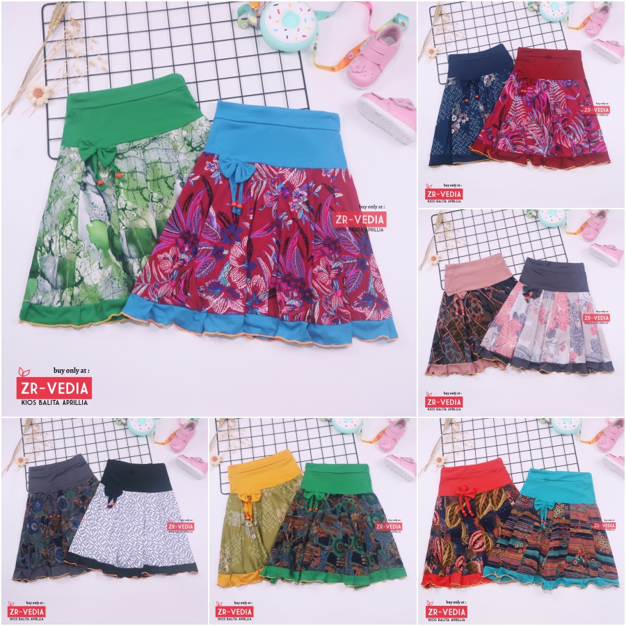 Rok Pita Amanda uk 1-9 Tahun / Rok Anak Perempuan Murah Skirt Pendek Polos  Pakaian Fashion Cewek