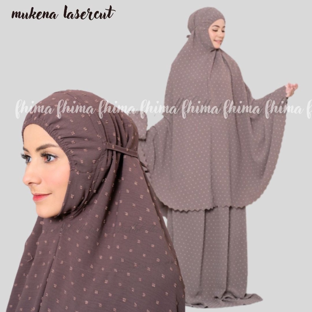 mukena Lasercut Rayon Crinkle Uragiri