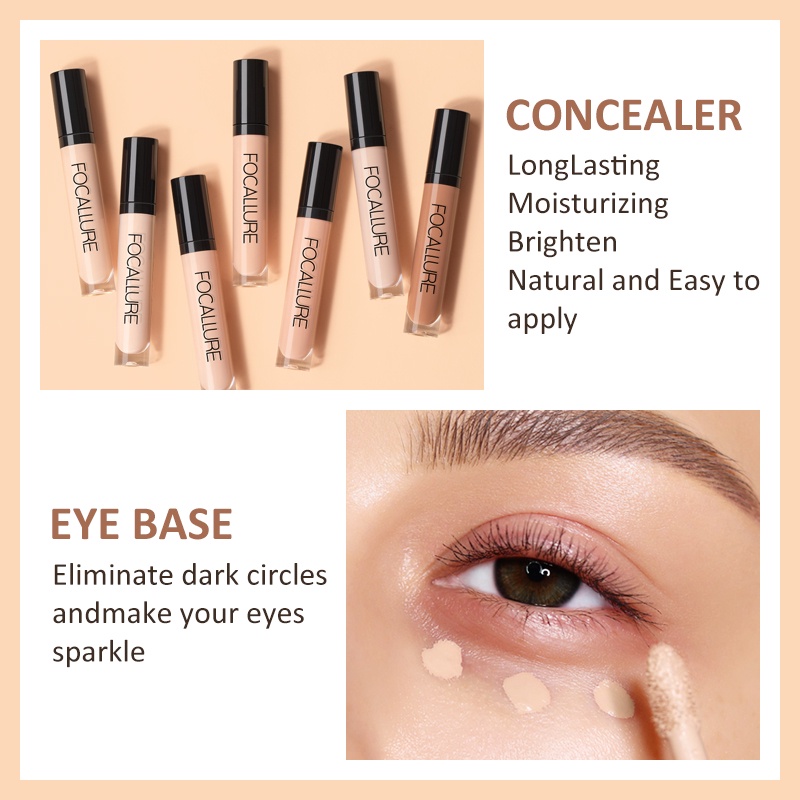 FOCALLURE Full Coverage Concealer Liquid Long Lasting Eyes Face Concealer