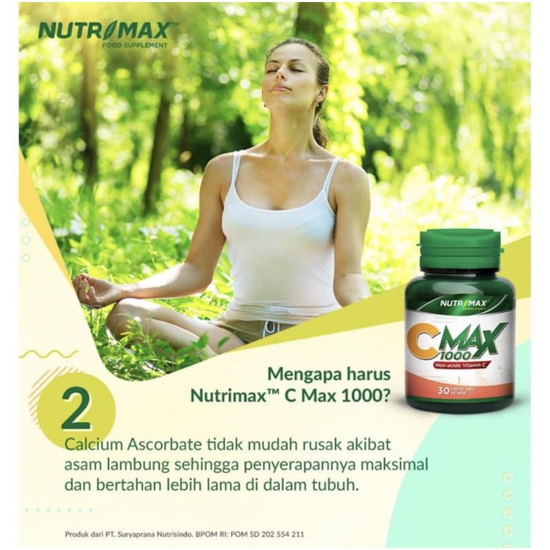 Nutrimax Vitamin C Max CMax 1000 Imunitas Daya Tahan Tubuh